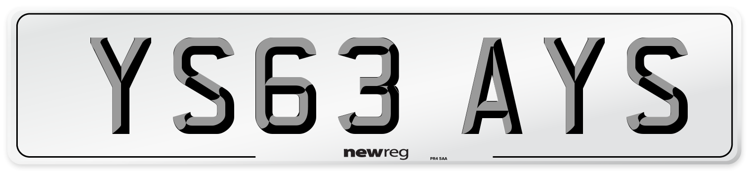YS63 AYS Number Plate from New Reg